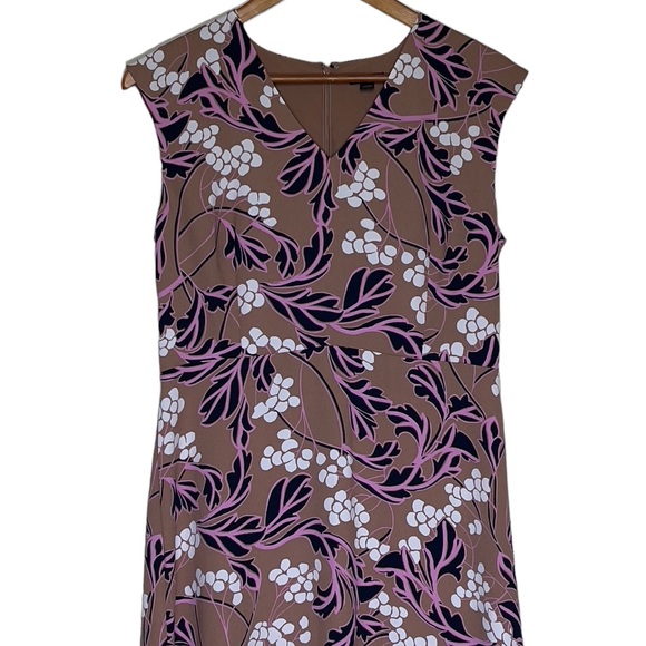 NWT Ann Taylor Factory Size 8 Petite Brown & Pink Dress - Picture 2 of 9